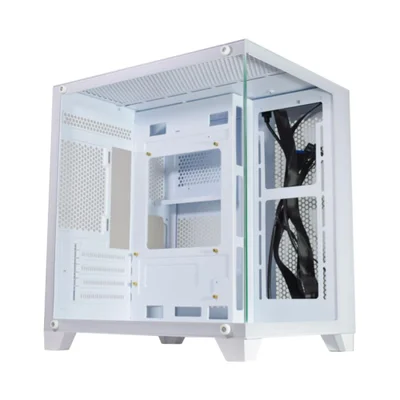 Gabinete Gamer Aquário K-mex Cg-w830 Micro Branco Sem Fonte