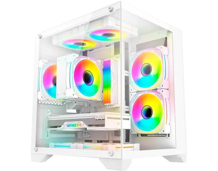 Imagem 3 de 5 do produto Gabinete Gamer Aquário K-mex Cg-w830 Micro Branco Sem Fonte