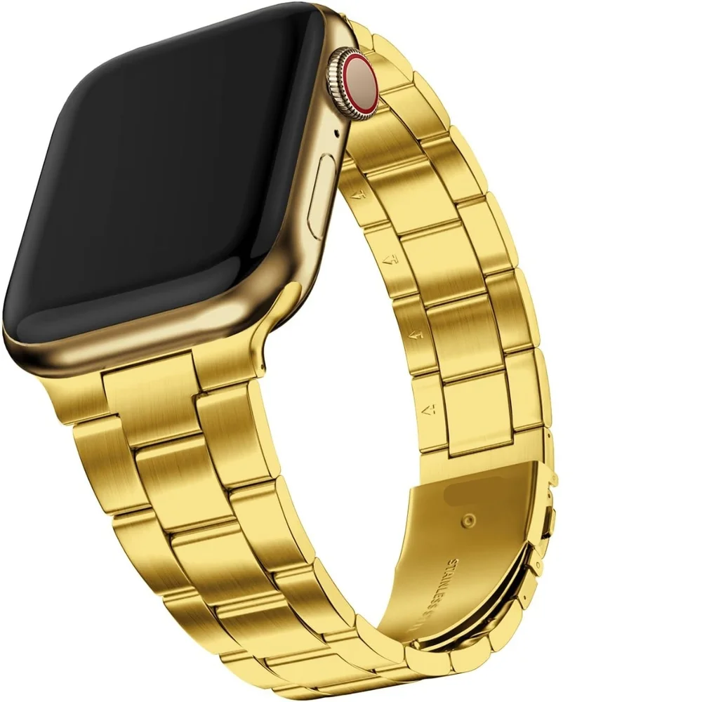Imagem 2 de 5 do produto Pulseira Inox Elos Compatível Apple Watch Ultra Iwo Microwear Cor: Dourado tamanho:42/44/45/47/49mm