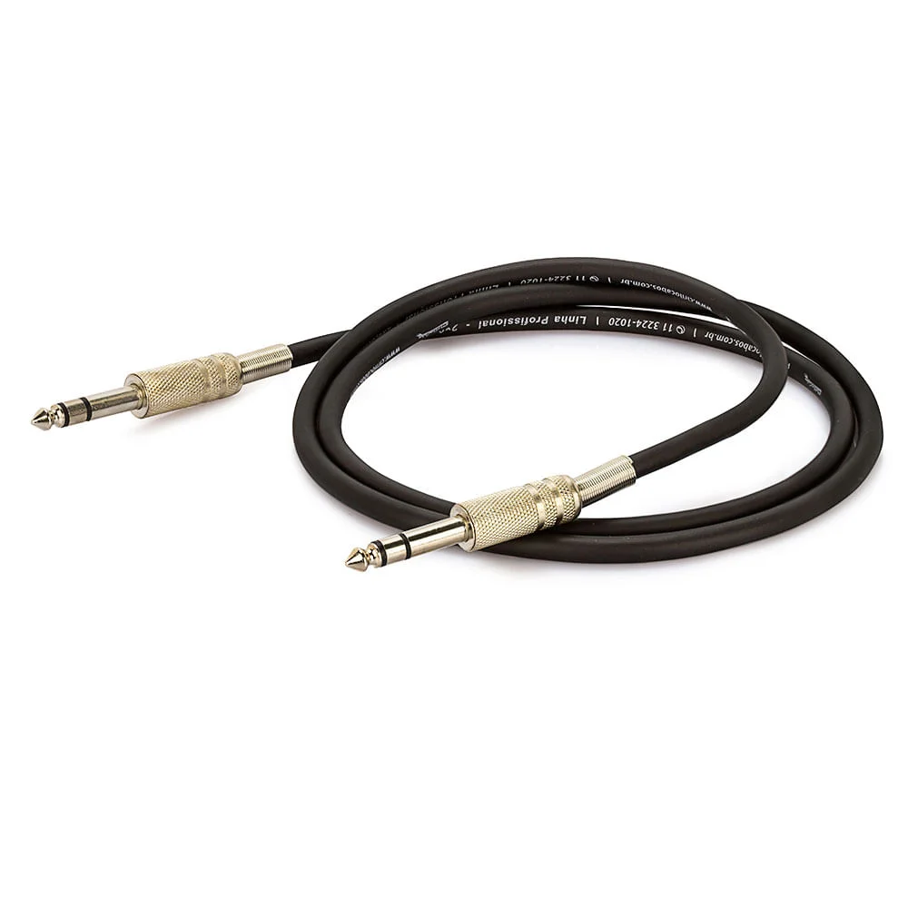 Imagem 3 de 3 do produto Cabo P10 Para P10 Estereo Preto - 3 Metros