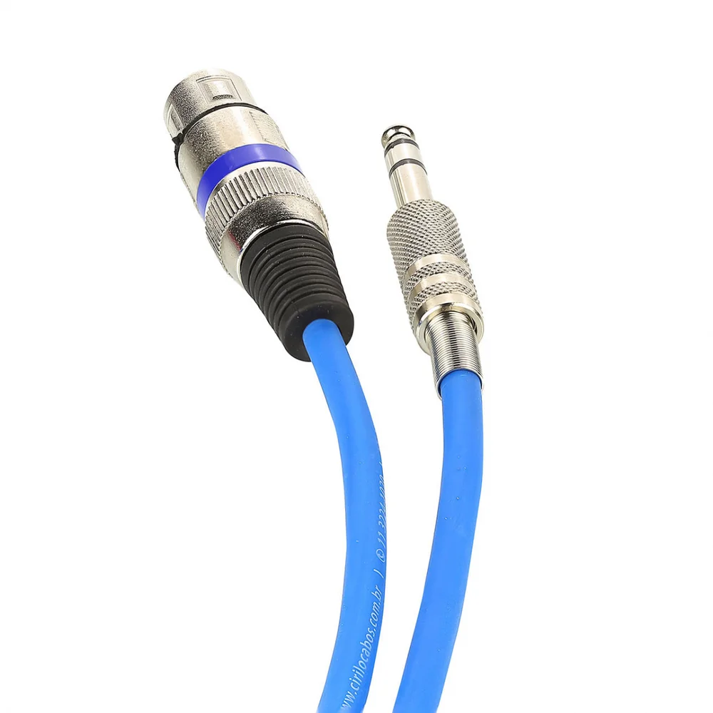 Imagem 3 de 3 do produto Cabo De Microfone Xlr Para P10 Estereo - Azul - 35 Metros