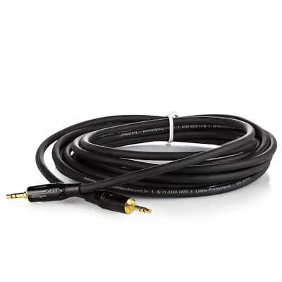 Cabo P2 Para P2 Estereo Macho Profissional - 90 Metros