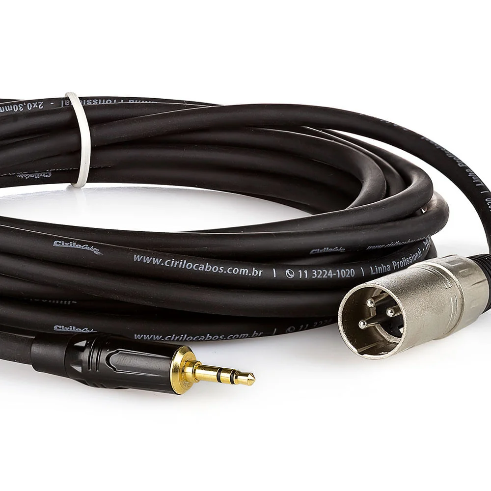 Imagem 2 de 2 do produto Cabo Profissional Xlr Macho Para P2 Macho Estereo - 4 Metros