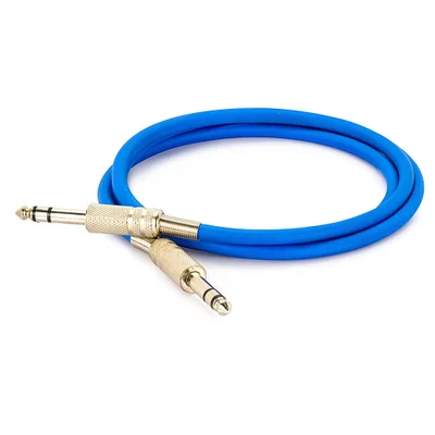 Cabo P10 Para P10 Estéreo - Azul 5 Metros