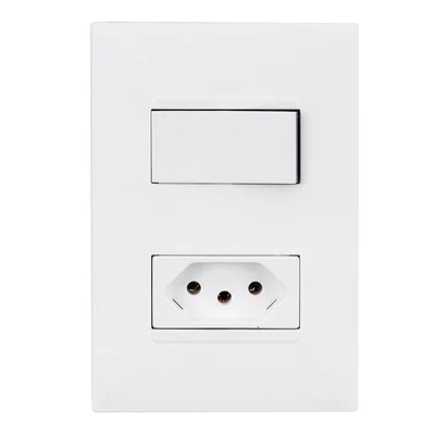 Interruptor 1 Tecla Paralela - 1 Tomada 10a Branca Pial Legrand