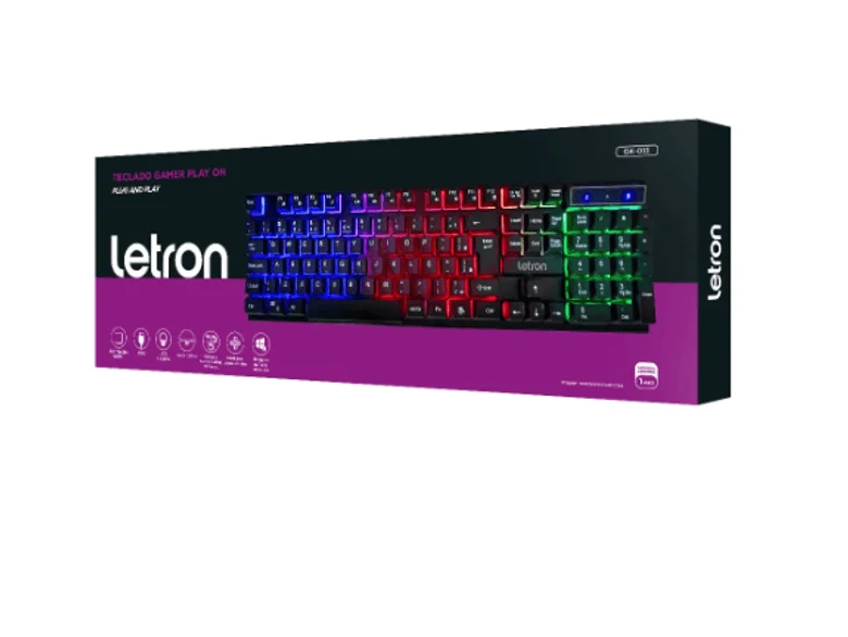 Imagem 3 de 3 do produto Teclado Gamer Play On LED Semi Mecanico Retroiluminado Letron