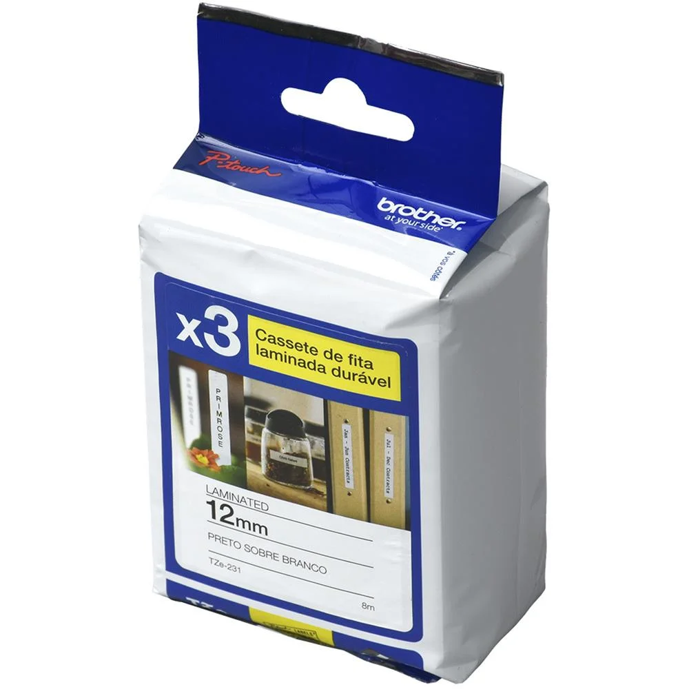 Fita Para Rotulador Brother Com 03 Fitas Tze231m3 X Fita Para Rotulador Brother Com 03 Fitas Tze231m3 X