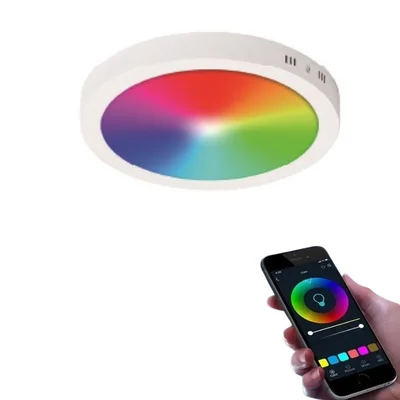 Painel Led Smart RGBw Sobrepor Redondo