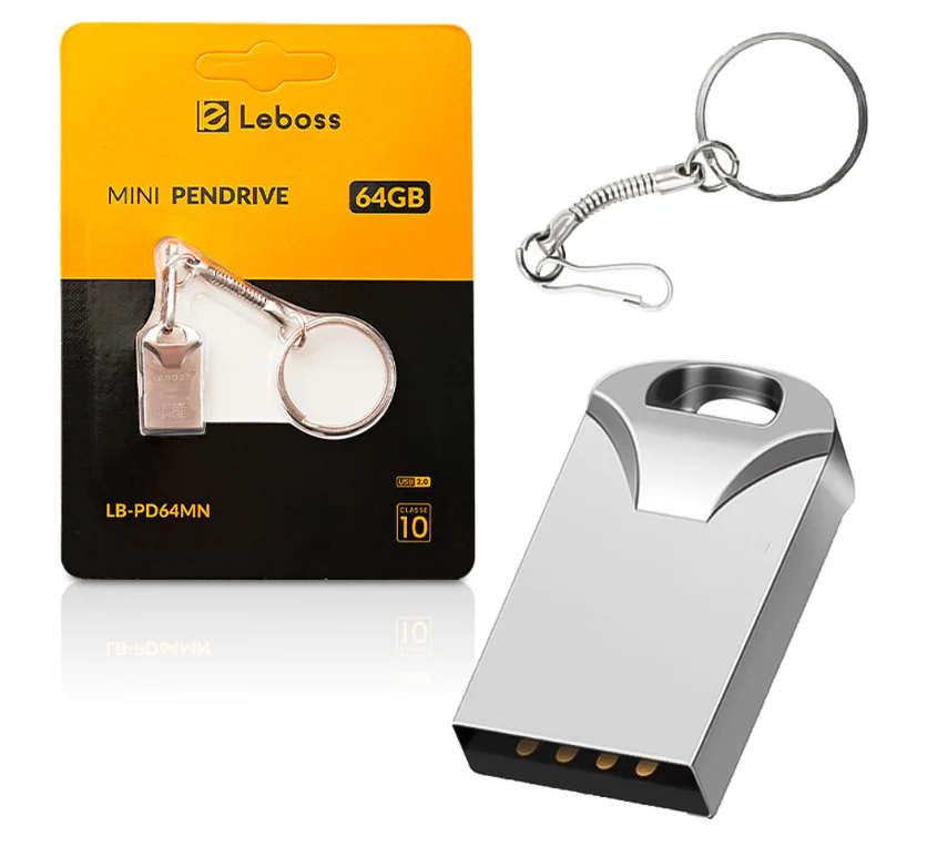Imagem 2 de 2 do produto Pendrive Mini 64gb Usb 2.0 Com Chaveiro Leboss - Lb-pd64mn