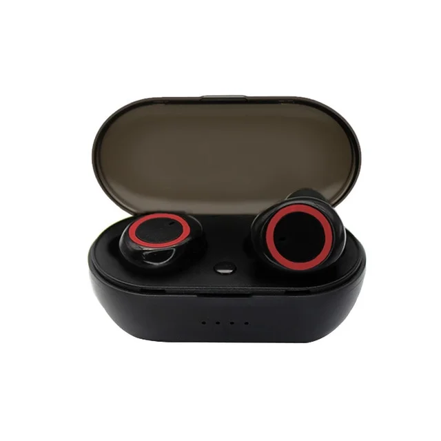 Imagem 1 de 3 do produto Fone De Ouvido In-ear Bluetooth Sem Fio Y50 Preto E Vermelho Cor:preto E Vermelho