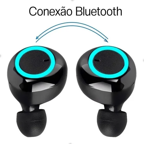 Imagem 2 de 3 do produto Fone De Ouvido In-ear Bluetooth Sem Fio Y50 Preto E Vermelho Cor:preto E Vermelho