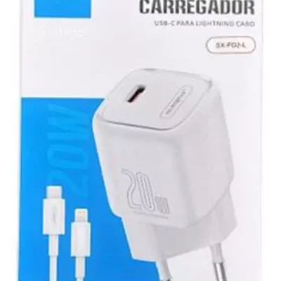 Carregador De Celular Tipo C Turbo 20w Usb Type C 2 Em 1.