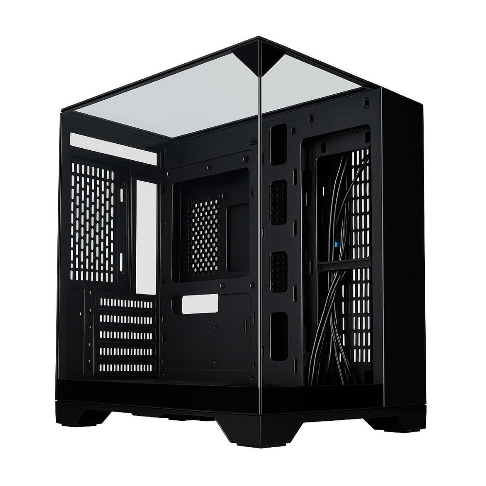 Gabinete Gamer K-mex Aquário Visão Infinita, Mini Tower, Vidro Temperado, Usb 3.2, Preto - Sem Fans