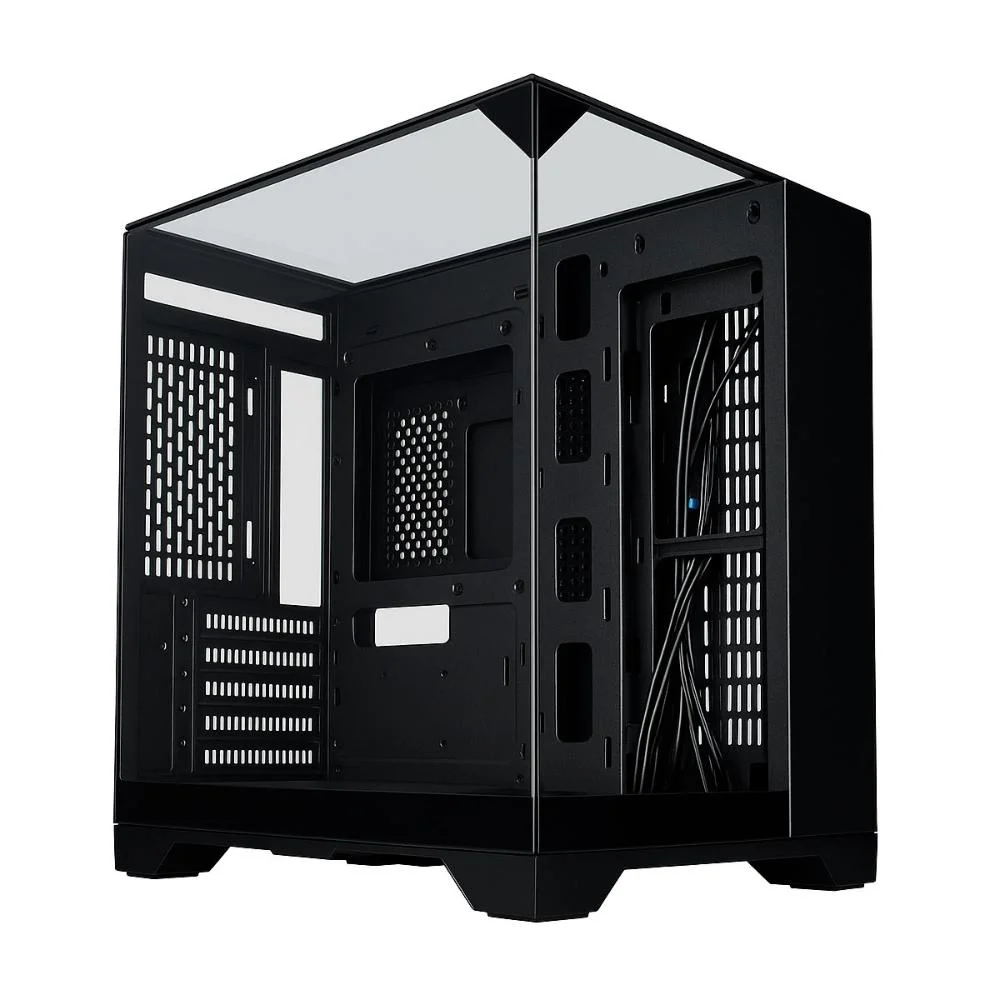 Gabinete Gamer K-mex Aquário Visão Infinita, Mini Tower, Vidro Temperado, Usb 3.2, Preto - Sem Fans