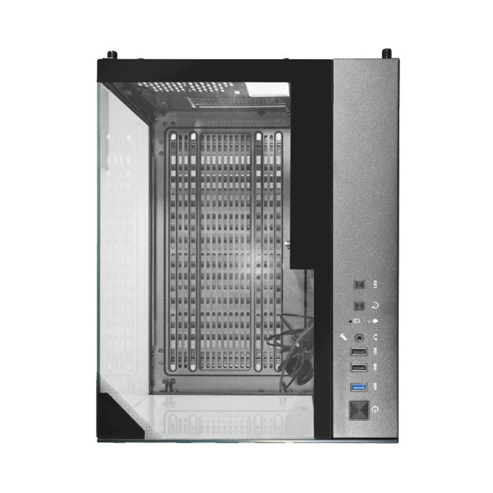 Imagem 2 de 5 do produto Gabinete Gamer K-mex Aquário Visão Infinita, Mini Tower, Vidro Temperado, Usb 3.2, Preto - Sem Fans