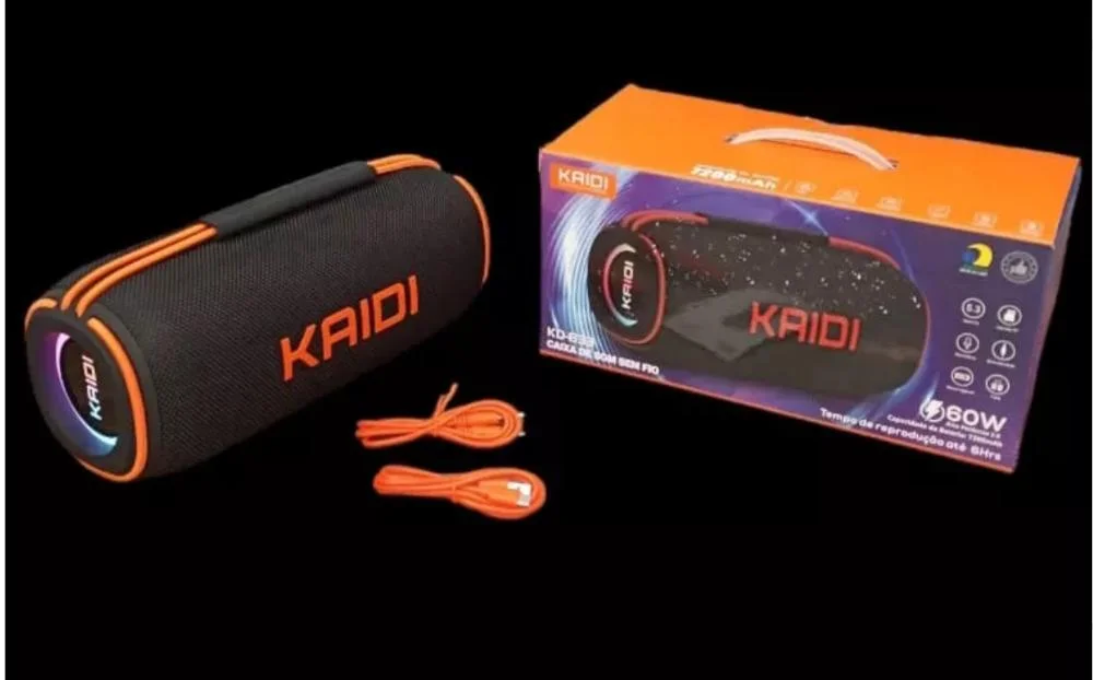 Imagem 4 de 5 do produto Caixa De Som Bluetooth RGB Estéreo Portátil Kaidi 60w Preto