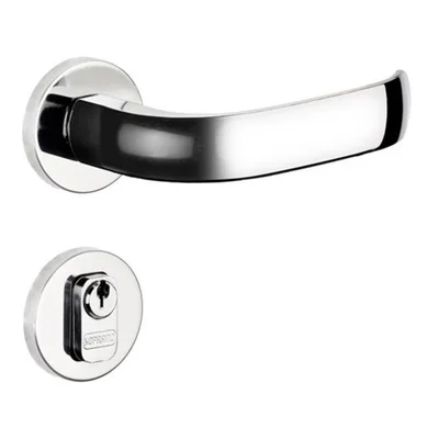 Fechadura Icaro Externa Roseta Redonda Cromada 40mm Ros22 (40x53 Oval Py53) Soprano