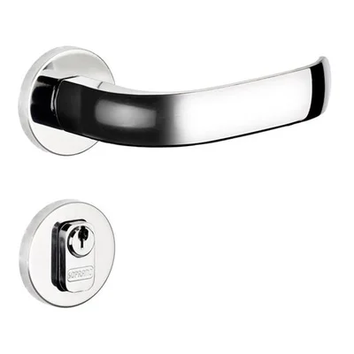 Fechadura Icaro Externa Roseta Redonda Cromada 40mm Ros22 (40x53 Reta) Soprano