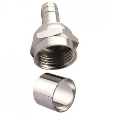 Conector F Para Cabo Rgc59 Com Anel Latão Genérico - Cem / 100
