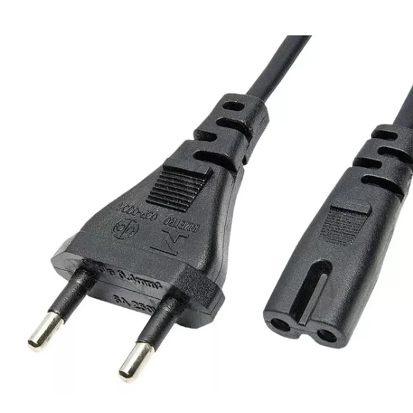 Imagem 2 de 3 do produto Cabo De Força Bipolar Notebook Ps3 Ps4 Ps5 Rádio 1,2m