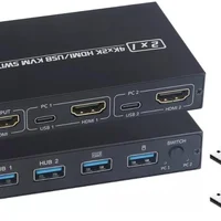 Chaveador KVM Switch 2x1 Hub HDMI USB 3.0 Knup com Suporte 4K