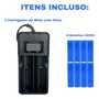 Kit Carregador + 8 Bateria 9800mah 18650 4,2v Recarregável 1