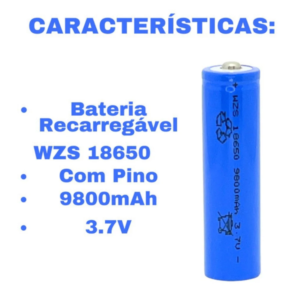 Kit Carregador + 8 Bateria 9800mah 18650 4,2v Recarregável 1