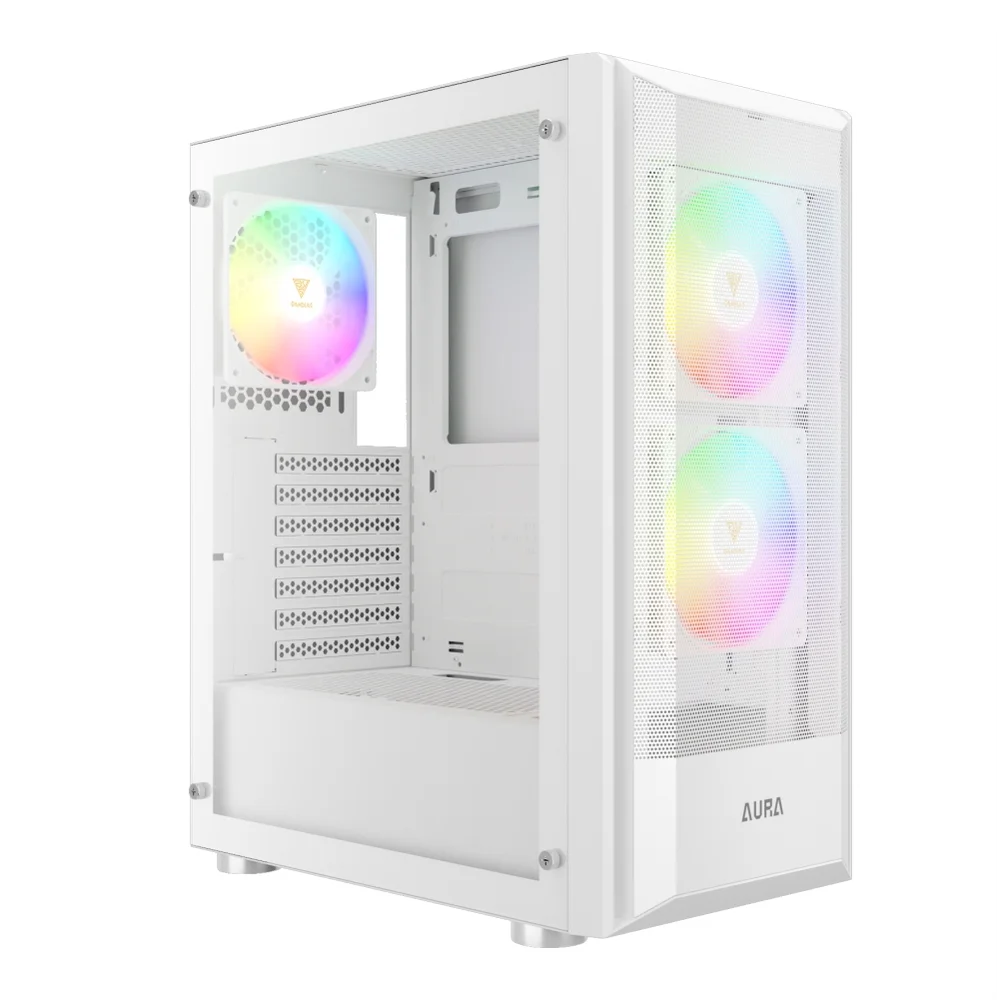 Gabinete Gamer Gamdias Aura Gc6 Wh ARGB, Mid-tower, Vidro Temp, 3 Fans, White - Aura Gc6 Wh ARGB