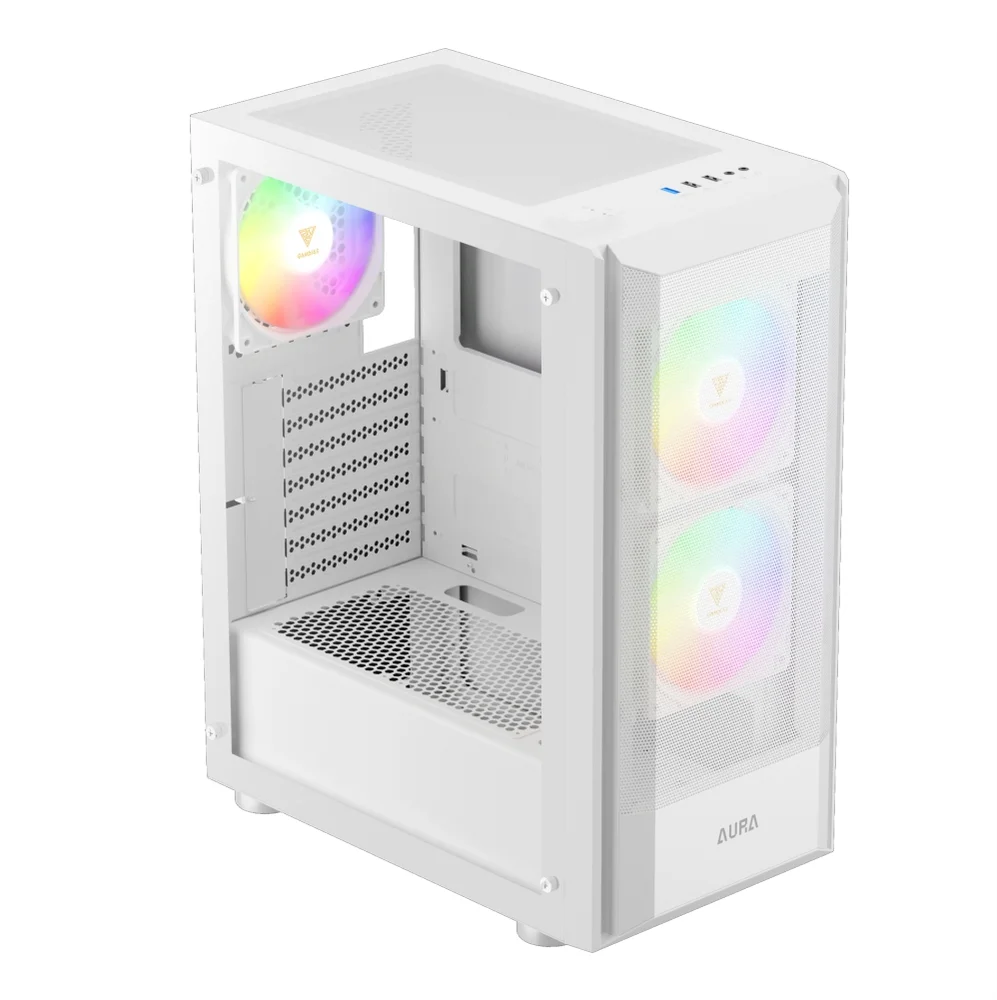Imagem 2 de 5 do produto Gabinete Gamer Gamdias Aura Gc6 Wh ARGB, Mid-tower, Vidro Temp, 3 Fans, White - Aura Gc6 Wh ARGB