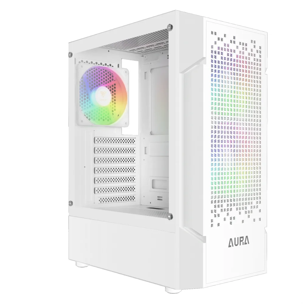 Gabinete Gamer Gamdias Aura Gc7 Wh ARGB, Mid-tower, Vidro Temp, 3 Fans, White - Aura Gc7 Wh ARGB