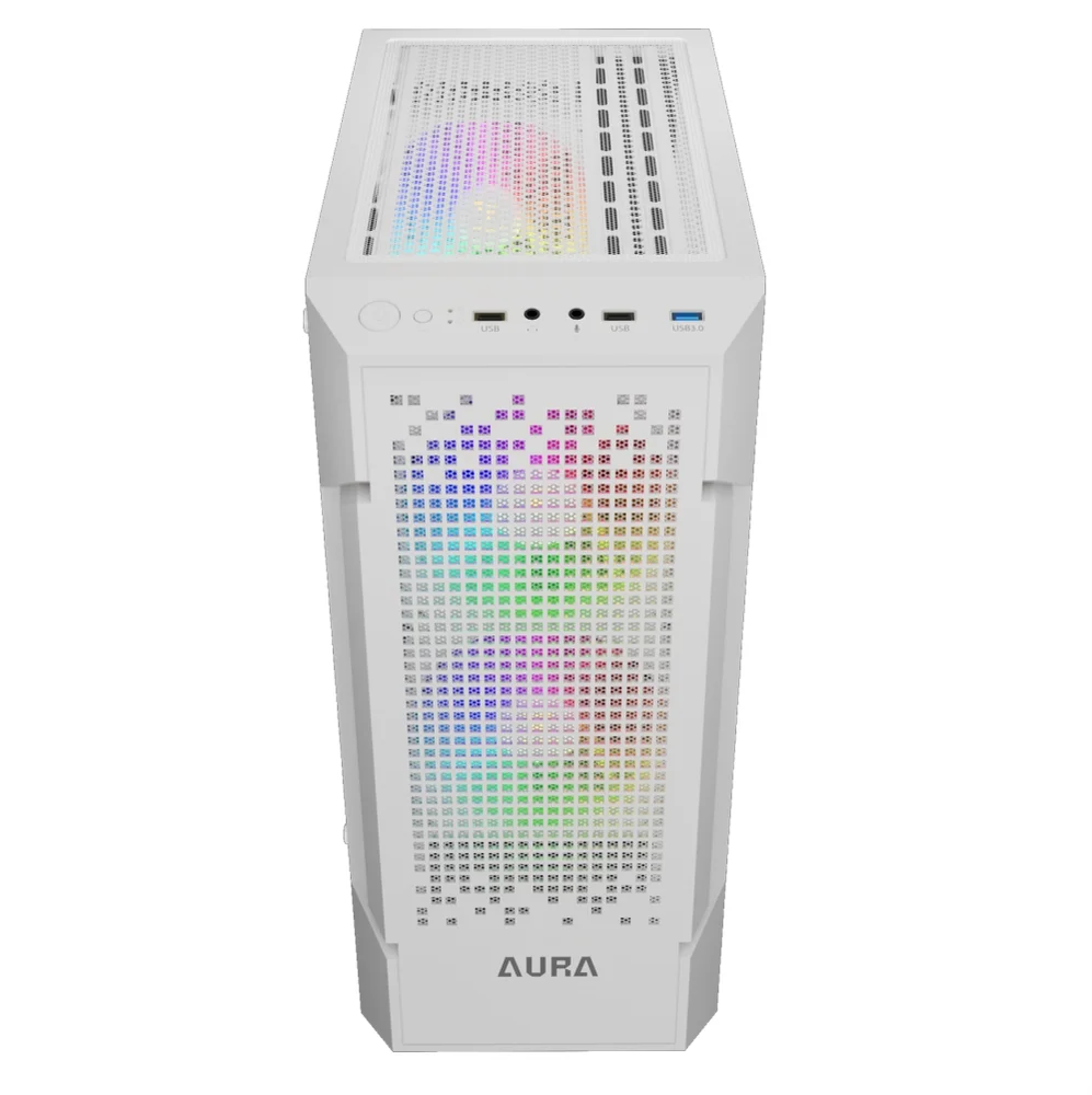 Imagem 2 de 5 do produto Gabinete Gamer Gamdias Aura Gc7 Wh ARGB, Mid-tower, Vidro Temp, 3 Fans, White - Aura Gc7 Wh ARGB