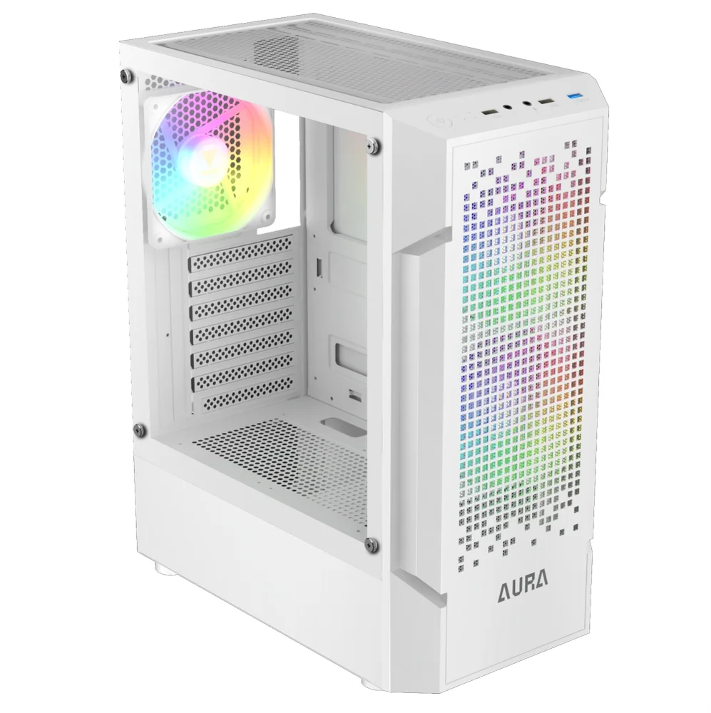 Imagem 3 de 5 do produto Gabinete Gamer Gamdias Aura Gc7 Wh ARGB, Mid-tower, Vidro Temp, 3 Fans, White - Aura Gc7 Wh ARGB