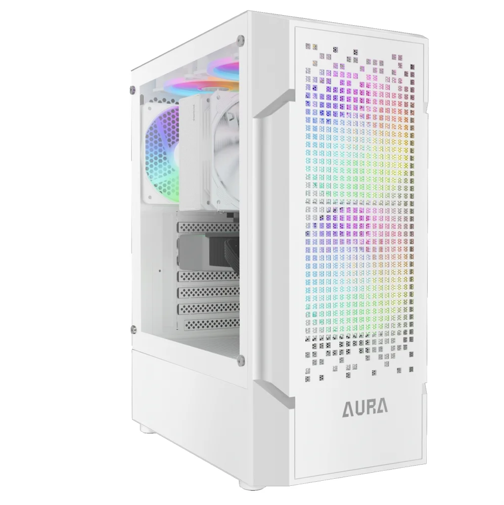 Imagem 4 de 5 do produto Gabinete Gamer Gamdias Aura Gc7 Wh ARGB, Mid-tower, Vidro Temp, 3 Fans, White - Aura Gc7 Wh ARGB