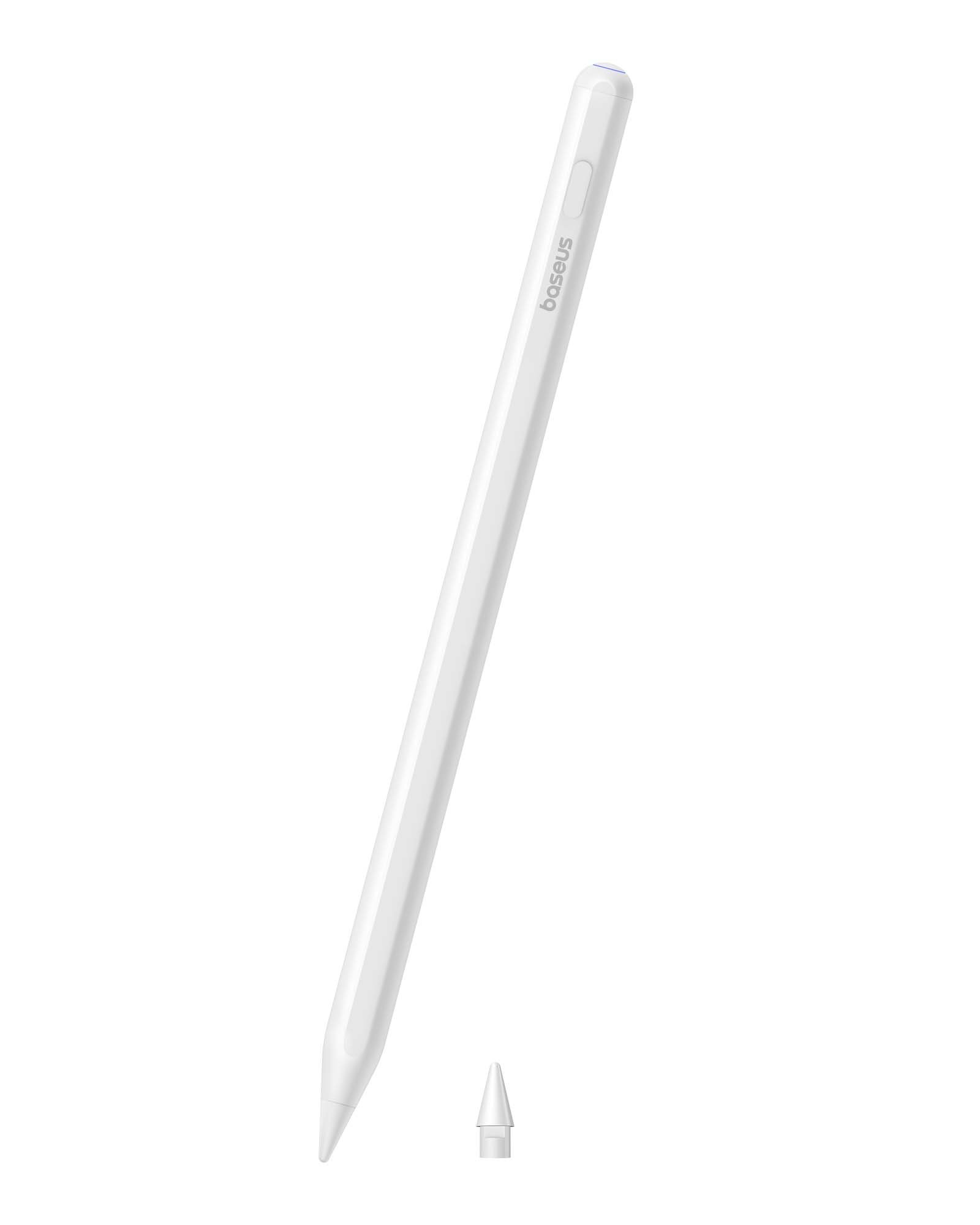 Caneta Stylus Baseus Smooth Writing 2 Com Carregamento Duplo Sem Fio - Moon White Com Cabo Usb-c E Ponta Ativa