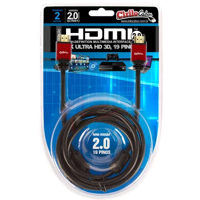 Cabo HDMI 2.0, 19 Pinos 4k, Ultra Hd, 3d - 2 Metros