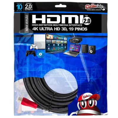 Cabo HDMI 2.0 Premium Ultra Hd 4k 3d 10 Metros - Cirilo Cabos