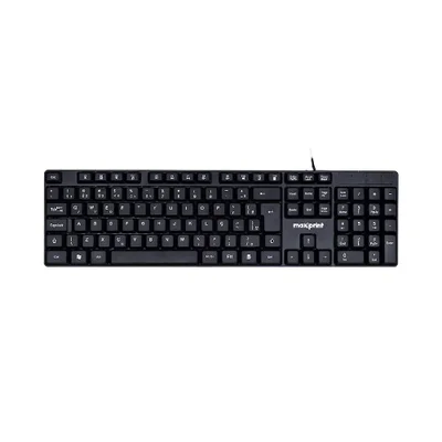 Teclado Membrana Maxprint Office Easy C/fio Abnt2 Preto