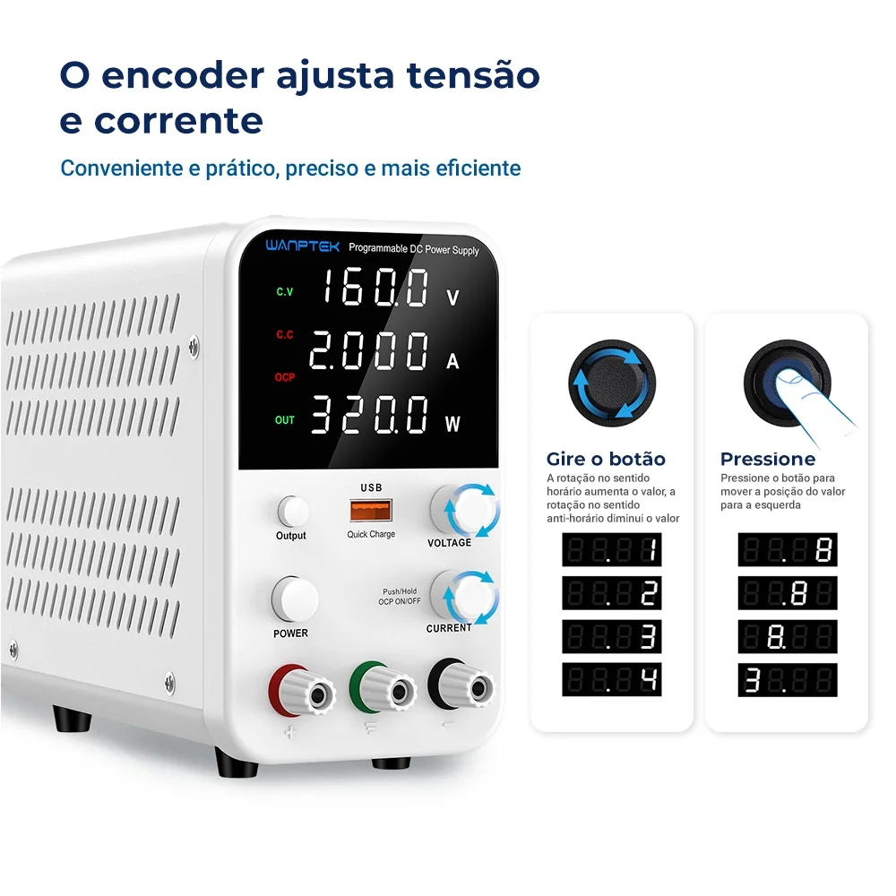 Imagem 5 de 5 do produto Fonte De Bancada Wanptek Wps1602b 160v 2a 320w