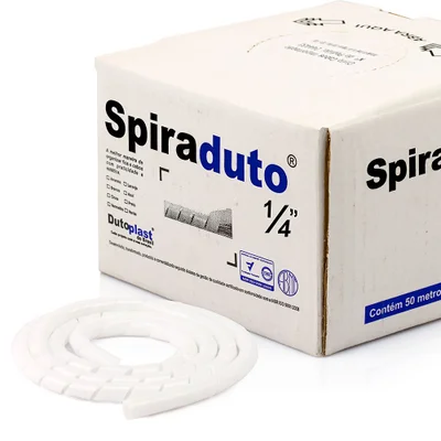 Organizador Fios E Cabos Spiraduto 1/4 Branco - 30 Metros