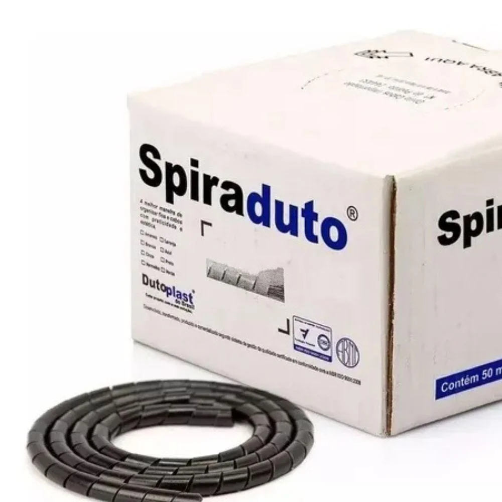 Imagem 2 de 4 do produto Organizador Fios E Cabos Spiraduto 3/4 Preto - 10 Metros