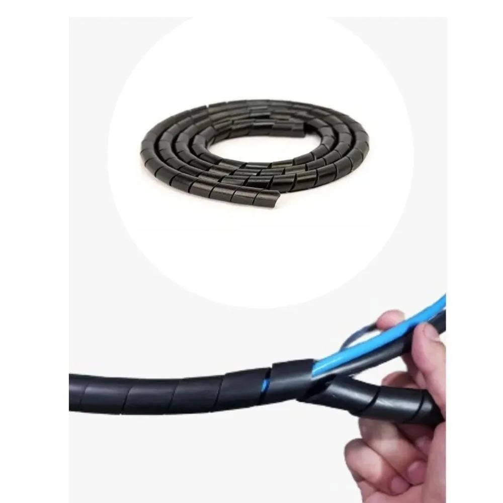 Imagem 3 de 4 do produto Organizador Fios E Cabos Spiraduto 3/4 Preto - 10 Metros