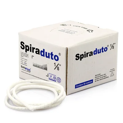 Organizador De Fios E Cabos Spiraduto 1/8 Branco - 1 Metro