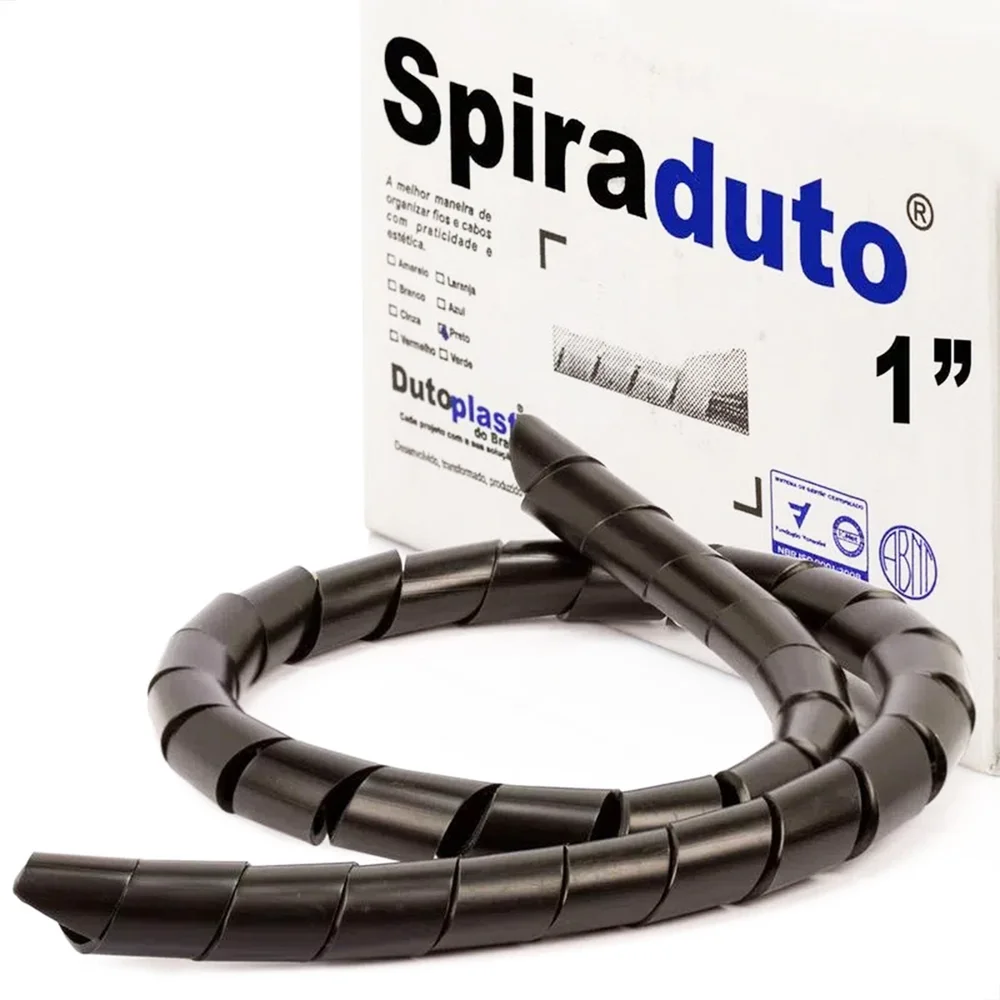 Imagem 4 de 5 do produto Organizador Fios E Cabos Spiraduto 1/4 Preto - 30 Metros