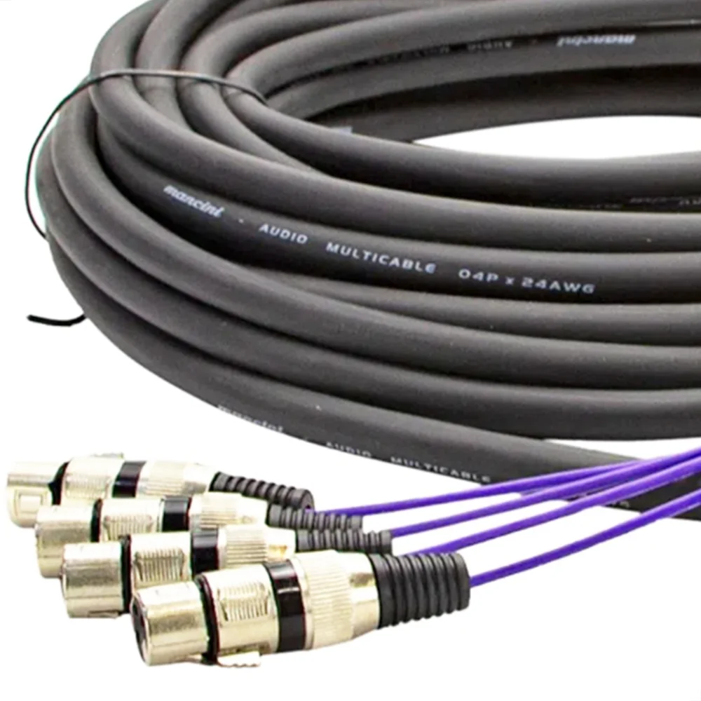 Imagem 2 de 5 do produto Multicabos Com Conectores Xlr 4 Vias Cirilo Cabos 80 Metros