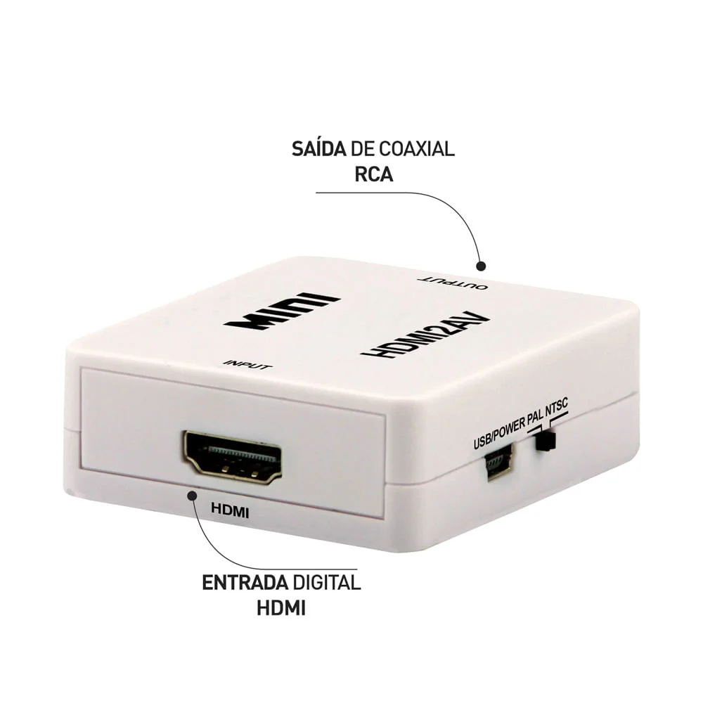 Imagem 3 de 3 do produto Mini Conversor HDMI Para Vídeo Composto (rca)