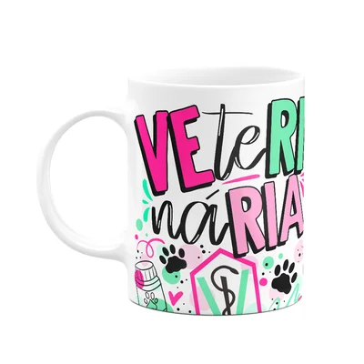Caneca Profissões - Veterinária - 325ml - Branca