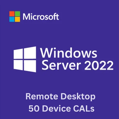 50 Device CAL RDS 2022 Microsoft – Licenças de Acesso Remoto para Windows Server 2022