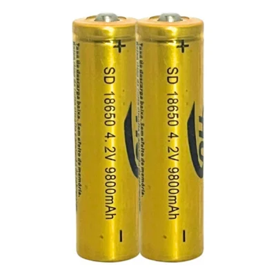 Kit 2 Pilhas Recarregaveis 4.2v 9800mah Lanterna/ Holofote