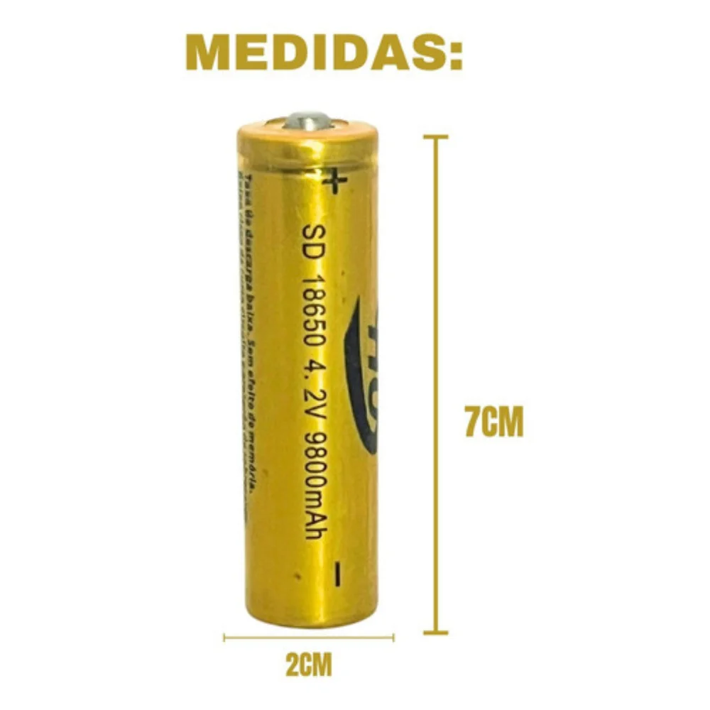 Imagem 2 de 5 do produto Kit 2 Pilhas Recarregáveis 18650 5800mah 4,2v Envio Imediato