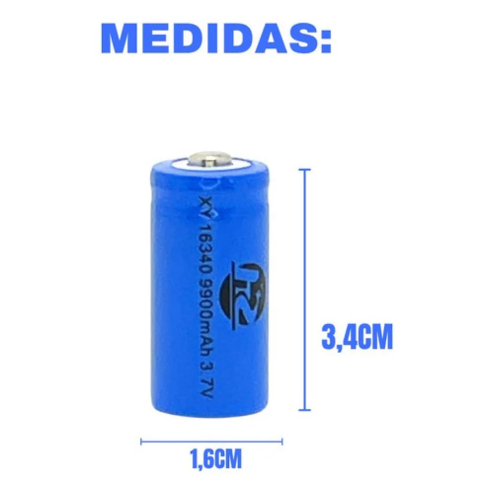 Imagem 3 de 5 do produto Carregador Duplo 4 Baterias 16340 Cr123a Recarregável Promoç